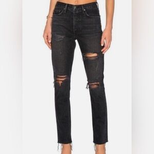GRLFRND Karolina jeans, black with rips, size 30 - excellent condition